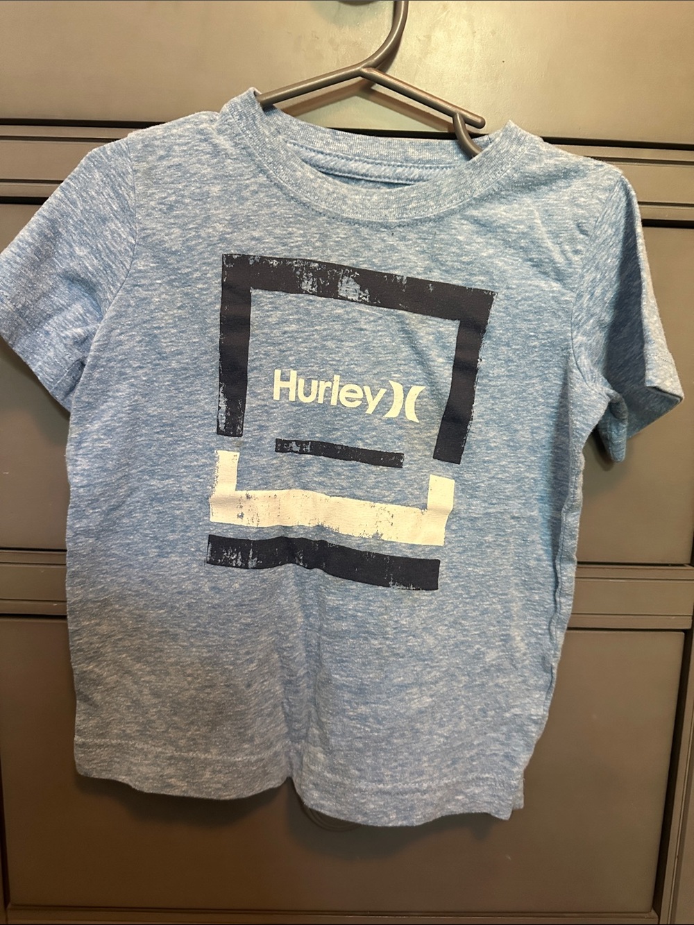 Hurley Light Blue Tee with Navy & White Graphic